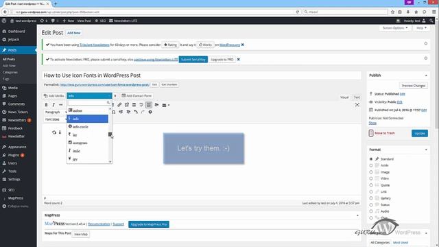 How to INSERT Icons ? into post or pages in WordPress (2017 tutorial) смотреть онлайн