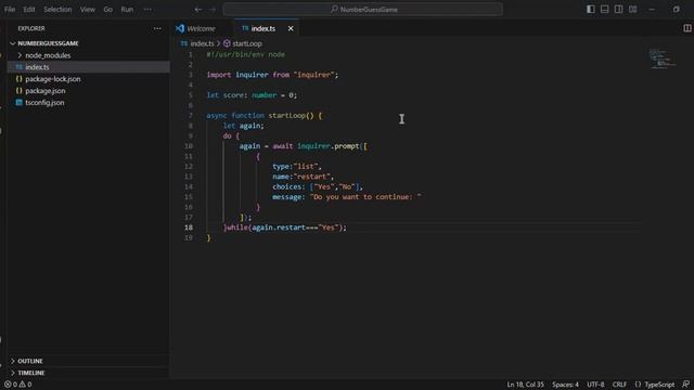 TypeScript Number Guess Game project Part-1 смотреть онлайн