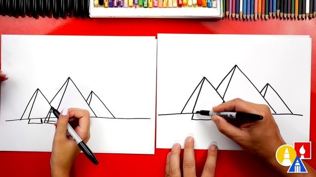 How To Draw The Egyptian Pyramids Of Giza смотреть онлайн
