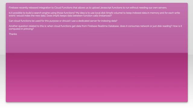Can I use Firebase Cloud Functions for search engine? смотреть онлайн