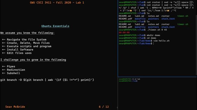 Lab 1: Unix, Makefiles, Testing, and GDB смотреть онлайн