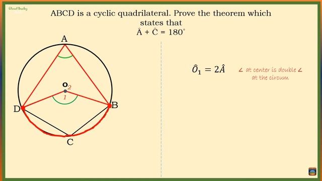 CIRCLE THEOREM PROOF : Opposite Angles of a Cyclic Quadrilateral are Supplementary смотреть онлайн