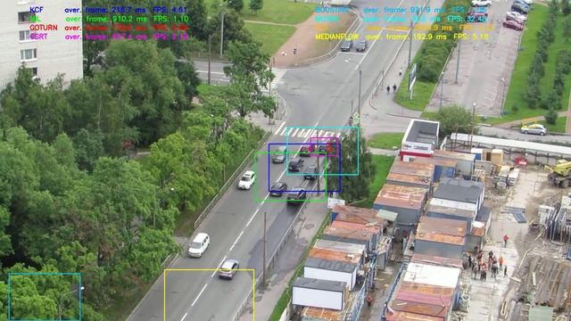 OpenCV 4.5.2 all tracking algorithms test. #3 from ##. Moving car, no FOV changing. смотреть онлайн