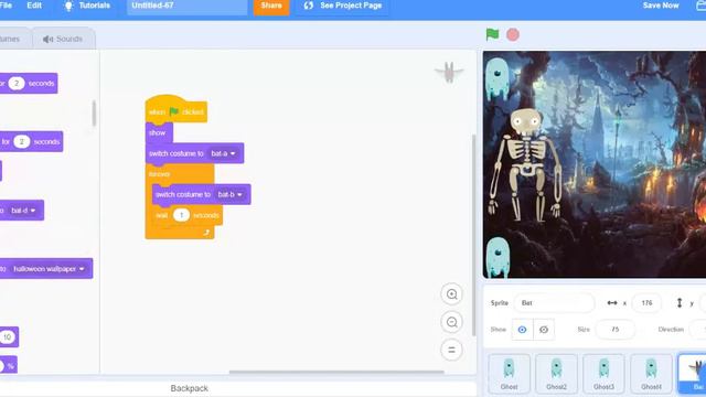 Create a Halloween Card in Scratch Tutorial Part 1 смотреть онлайн