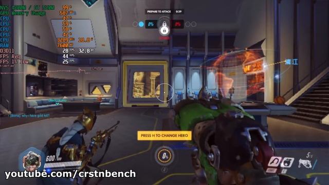 Intel Core I7-2640M \ NVIDIA NVS 4200M Or GeForce GT 520M \  Overwatch @720p 50% Res.scale