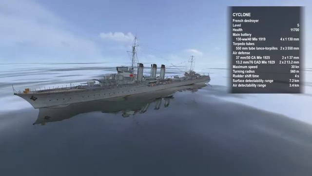 World of Warships: Французский эсминец «Cyclone» на супертесте смотреть онлайн