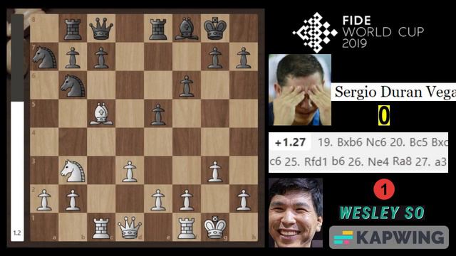 Wesley So Best Chess Games No. 43 Wesley So vs Sergio Duran Vega (1-0) FIDE Chess World Cup 2019 смотреть онлайн