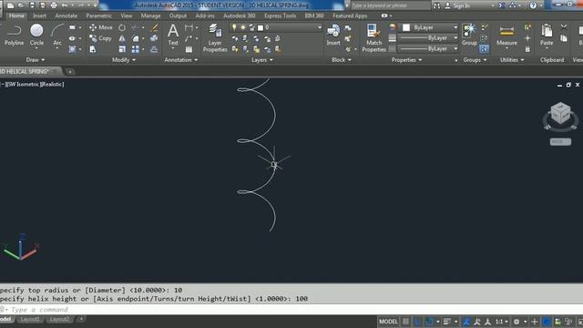How to Create a Helical Spring in AutoCAD смотреть онлайн