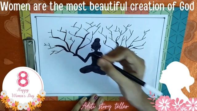 Happy Women's Day 2023 Drawing | Beautiful Drawing on International Women's Day|Women's Day Poster смотреть онлайн