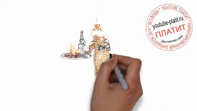 Как поэтапно нарисовать кота официанта карандашом за 24 секунды смотреть онлайн