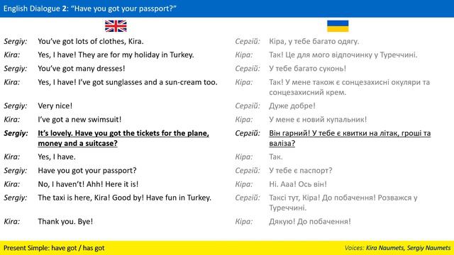 English Dialogue 2 - Present Simple: have got / has got смотреть онлайн