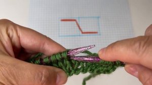 № 150 Скрещенные 2 петли с наклоном влево провязанные лицевыми только двумя спицами / Для начинающи