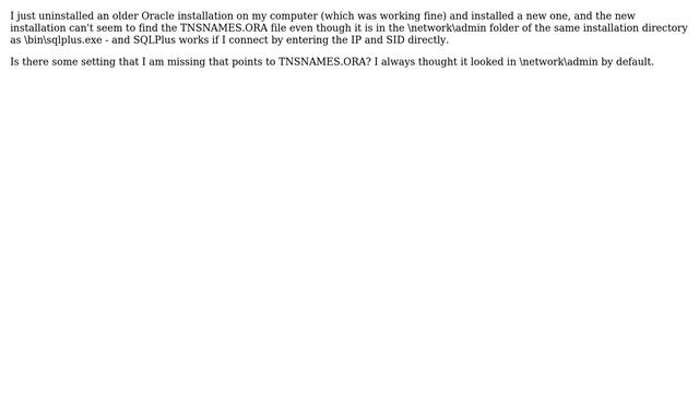 SQLPlus cannot find TNSNAMES.ORA (2 Solutions!!) смотреть онлайн