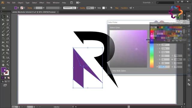 Adobe illustrator CS6 - How to Custom Letter R Logo Design - illustratpr logo design tutorial смотреть онлайн