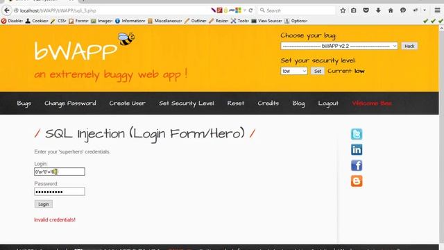 bWAPP SQL Injection Login FormHero смотреть онлайн