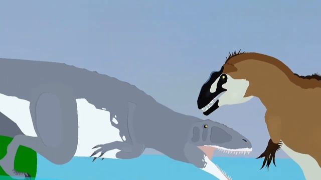 Carcharodontosaurus Vs. Acrocanthosaurus | Sticknodes Animation