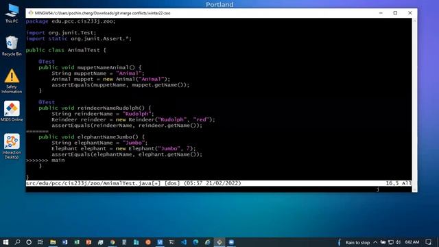 CIS 233J Resolving PR merge conflicts with git bash (vim) смотреть онлайн