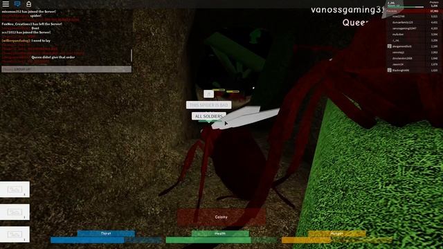 Roblox: Ant Life (2 QUEENS, 3 SPIDERS, AND HUMANS!?!) Ant Life Game-play