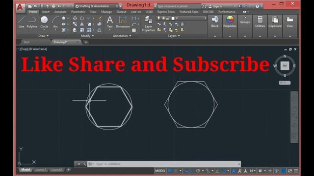 Polygon Command in AutoCAD || What is Inscribed In Circle and Circumscribed about Circle смотреть онлайн