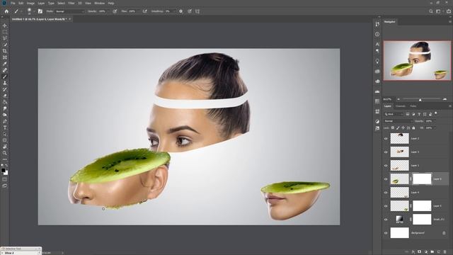 Fruit Face Photoshop Slice Effect Tutorial смотреть онлайн