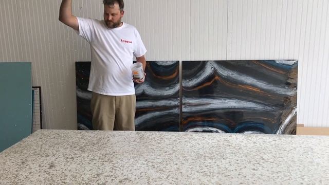 DIY 4" Thick White and Silver Quartz Countertop/Desktop Epoxy Coating смотреть онлайн