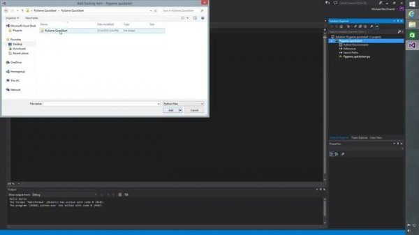 Quick Guide: PyGame & Python Tools for Visual Studio