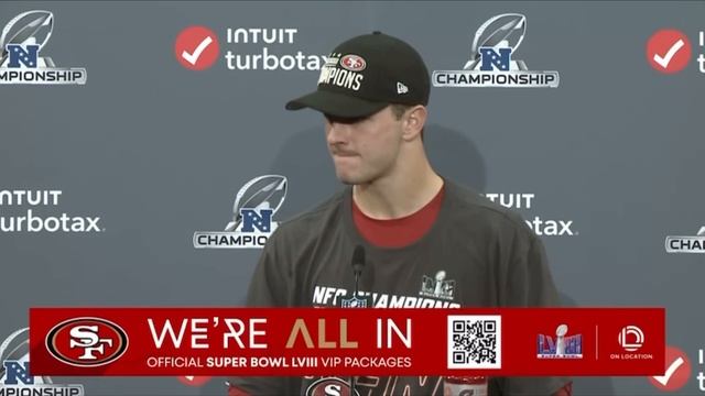 49ers Brock Purdy reacts to insane win vs Lions in NFC Championship смотреть онлайн