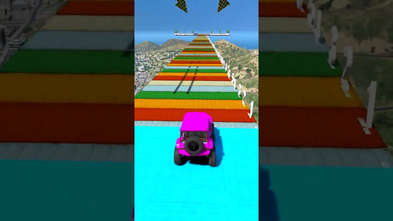 КАК ДАЛЕКО ПО ДЫРЯВЫМ БЛОКАМ ПРОЕДЕТ ЧИТ ТАЧКА? СМОТРИ НЕ УПАДИ В ГТА 5! #shorts смотреть онлайн