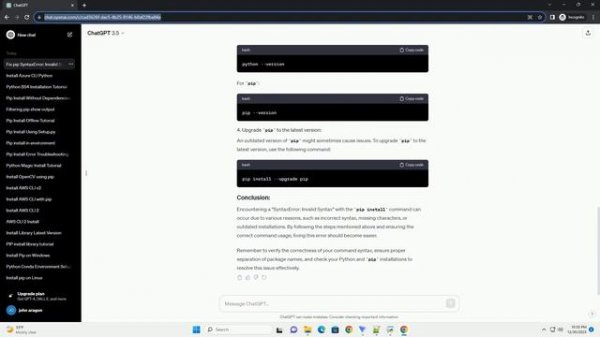 python pip install syntaxerror invalid syntax perhaps you forgot a comma