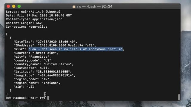 Using cURL to test the IP reputation API смотреть онлайн