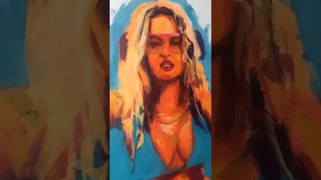 Acrylic portrait of a girl. Pop art. Erotic art смотреть онлайн