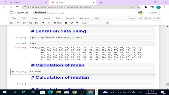 Calculation of mean, median and mode using python || statistics part 1 смотреть онлайн
