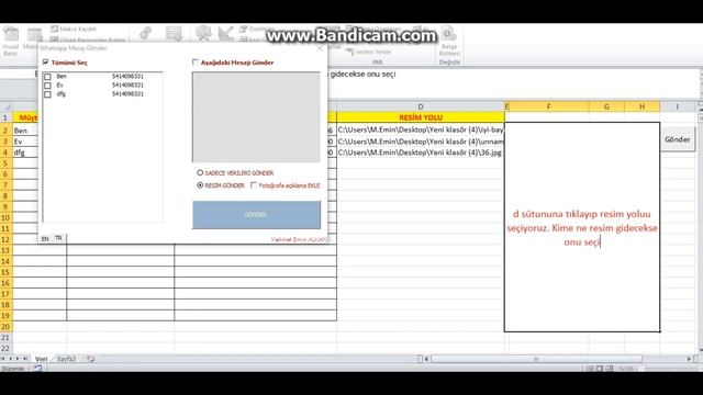 Excel'den Whatsapp ile mesaj ve resim gönderme v2 смотреть онлайн