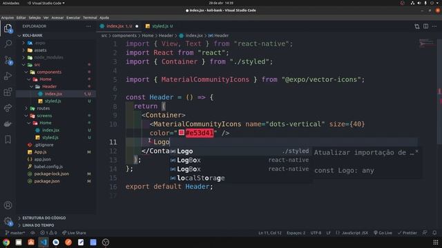 Desenvolvendo o KOLI BANK: Uma INTERFACE MODERNA com React Native - Parte 1 | ONEBITCODE смотреть онлайн