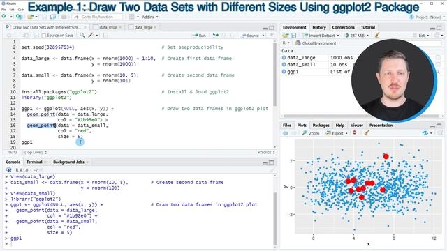 Draw Two Data Sets with Different Sizes in ggplot2 Plot in R (Example) | Point Size in Scatterplot смотреть онлайн