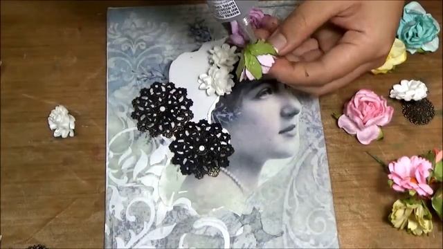 Studio Decoupage Tutorial Mixed Media Stamperia Lady Mini Canvas смотреть онлайн