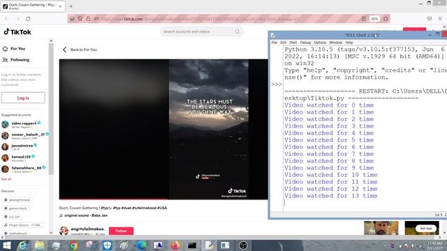 Tiktok Unlimited Views with Python смотреть онлайн