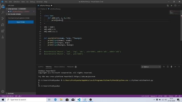 Positional vs Named Arguments in Python| Static Polymorphism in python through Method overloading смотреть онлайн