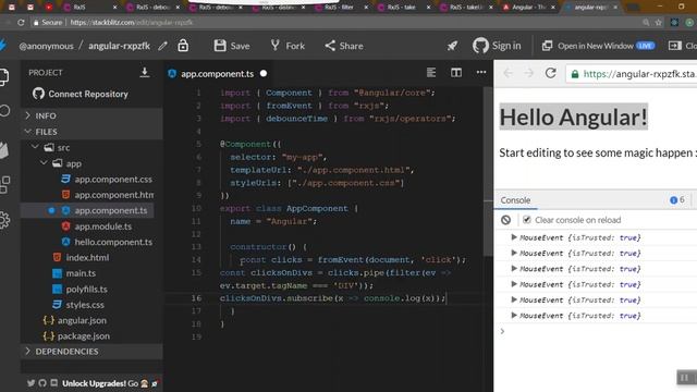 25) Rxjs Filtering Operators | debounceTime, distinctUntilChanged, filter, take, takeUntil смотреть онлайн