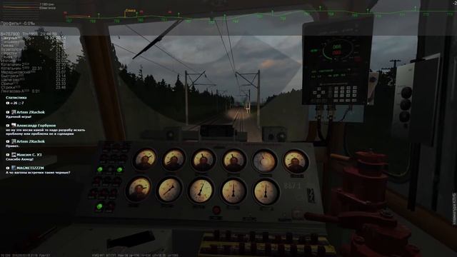 ZDSimulator. ВЛ80т-887 с грузовым поездом по участку Шахунья - Лянгасово