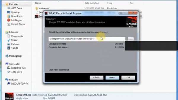 Install PES 2017 Smoke Patch 9.5 AIO