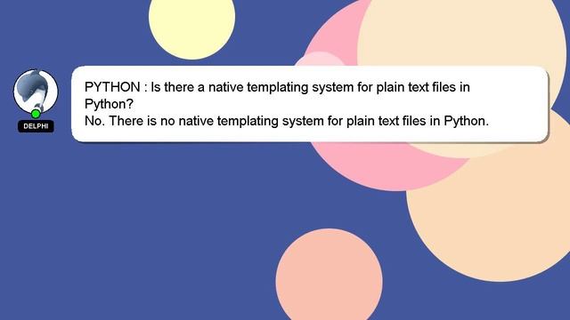 PYTHON : Is there a native templating system for plain text files in Python? смотреть онлайн