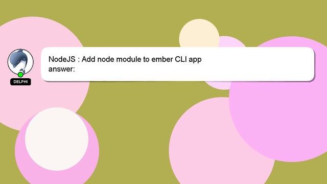 NodeJS : Add node module to ember CLI app смотреть онлайн