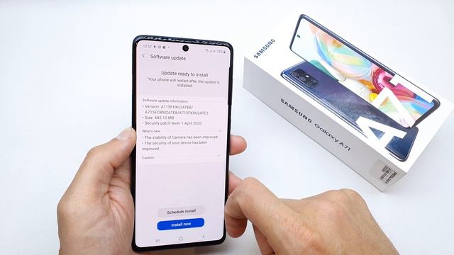 Samsung Galaxy A71 Software Update