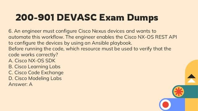 200-901 DEVASC Dumps for Cisco DevNet Associate Certification смотреть онлайн