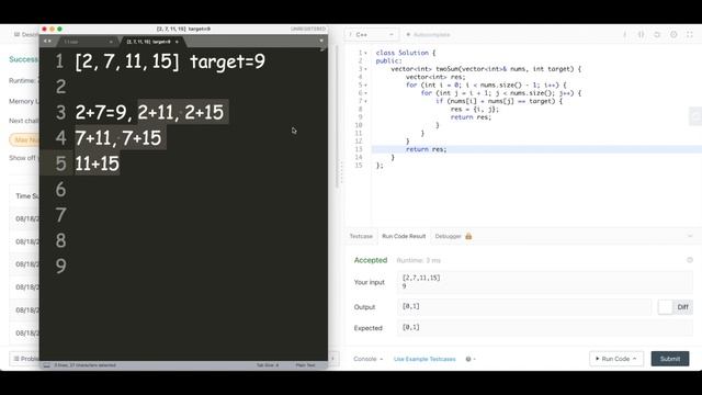 Leetcode 1(easy). Two Sum【Array/HashMap】C++中文 смотреть онлайн