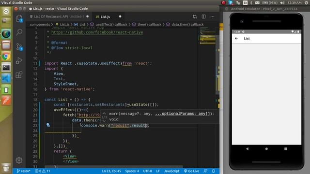 React-native app Project #5 fetch API for resurgent list смотреть онлайн