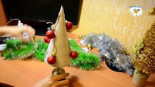 Ёлка из дождика своими руками\Ёлочка из мишуры смотреть онлайн