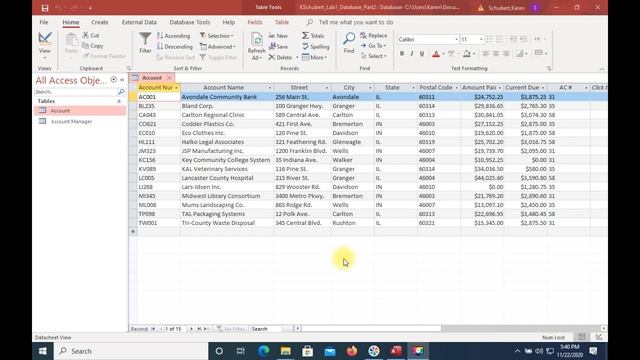 BUSN1150 MS ACCESS Lab11 смотреть онлайн