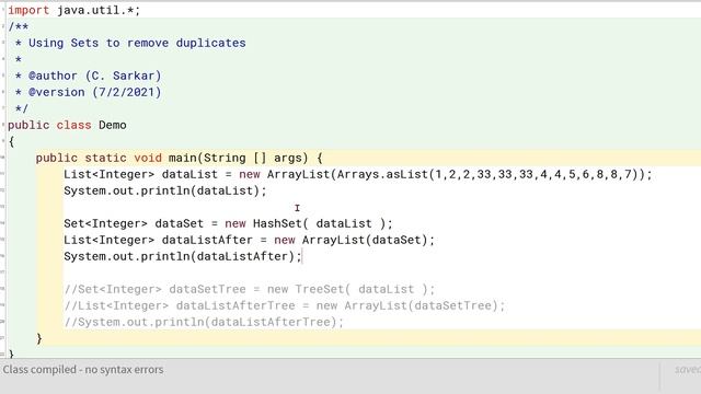 Java: Using Sets to Remove Duplicates смотреть онлайн